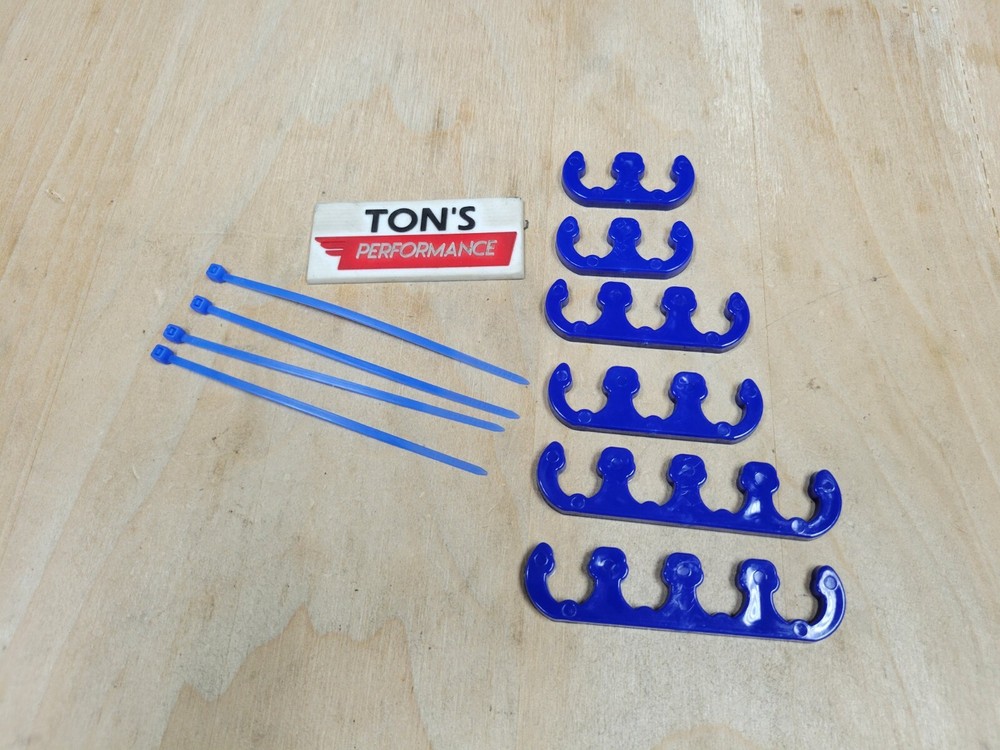 Clip-On Spark Plug Wire Separator for 10mm Ignition Cable Holder Blue Ford Chevy
