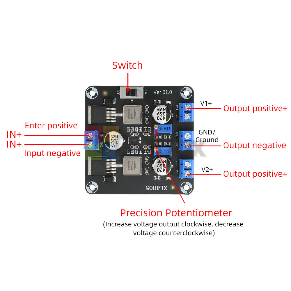 DC-DC 5-32V to 0.8-30V Adjustable Step-Down Power Module Xl4005E1 Dual Switch 5A