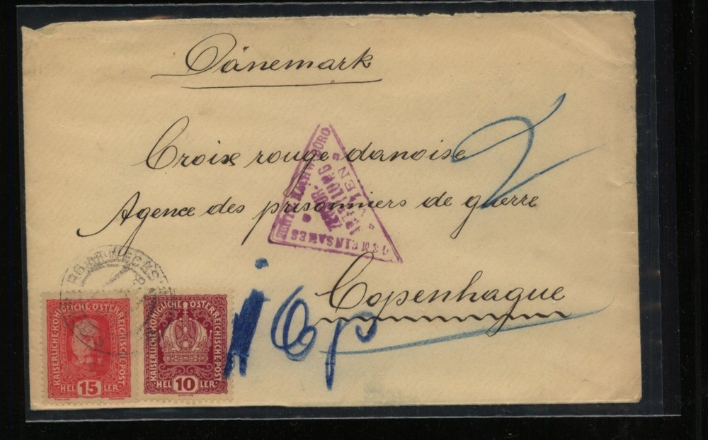Austria  censor cover to  Denmark       MS0823