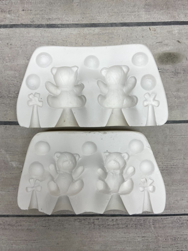 Vintage Longview Ceramic Casting Mold 2 Teddy Bears Sit #735