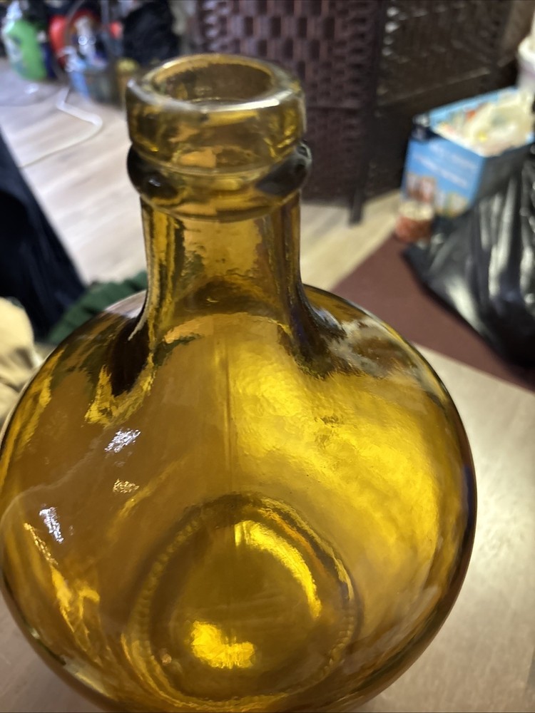 Vintage Amber Demijohn Bottle
