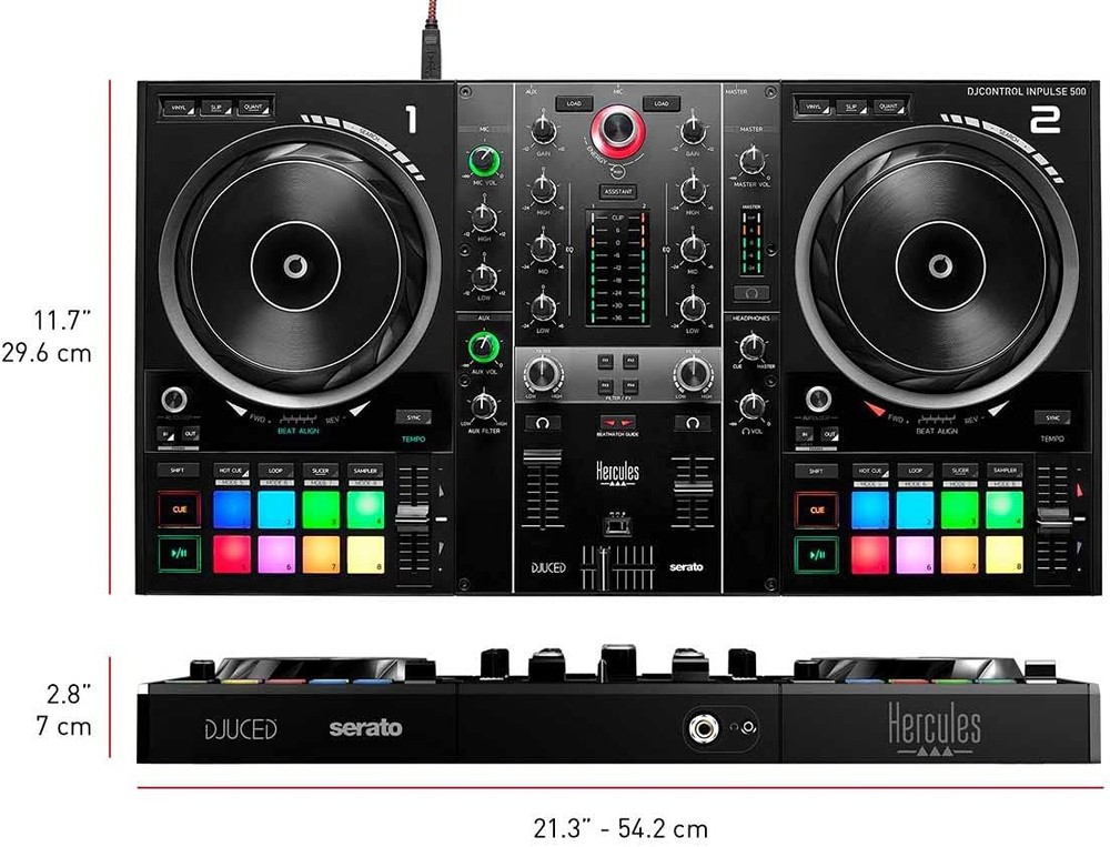 Hercules DJControl Inpulse 500 MK2 2-Channel DJ Controller w/ Case