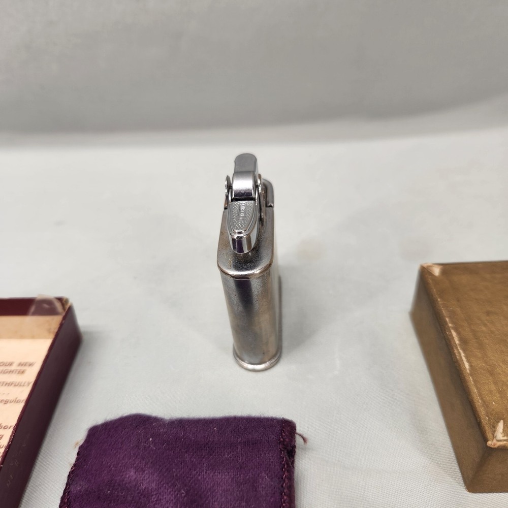 Vintage Ronson Whirlwind Lighter Silver Tone With Box