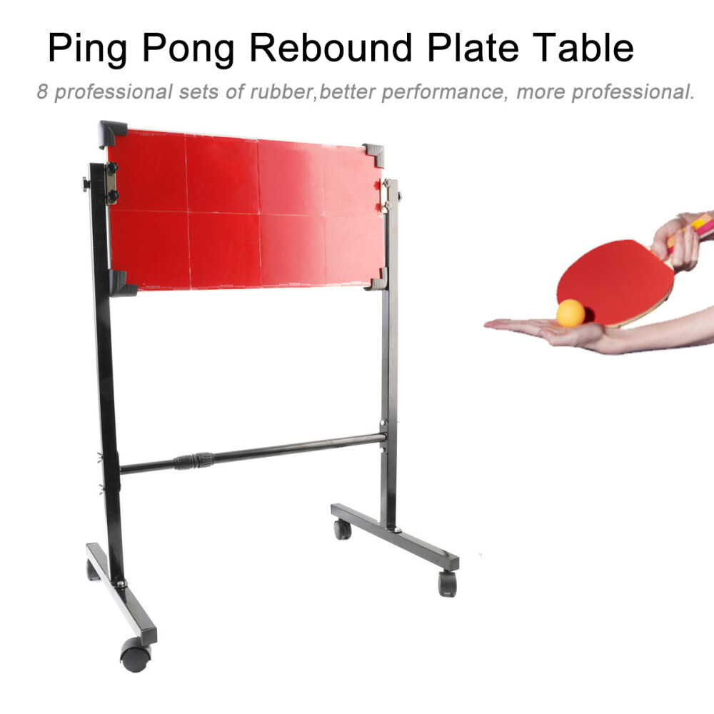 66x33cm Ping Pong Table Return Board,Self-Training,Robust Steel Frame & Wheels