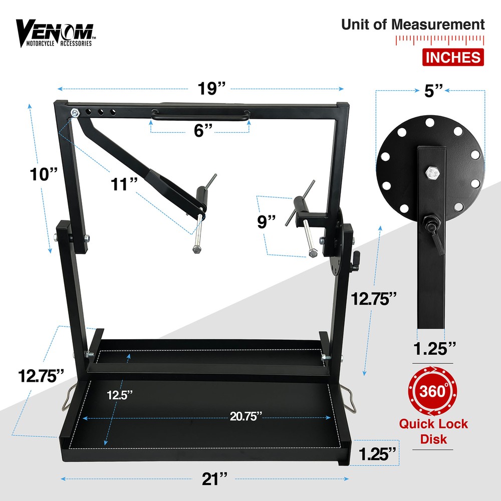 Venom Engine Hoist for All Vertical-Type Single Cylinder 2 or 4-Stroke Engine