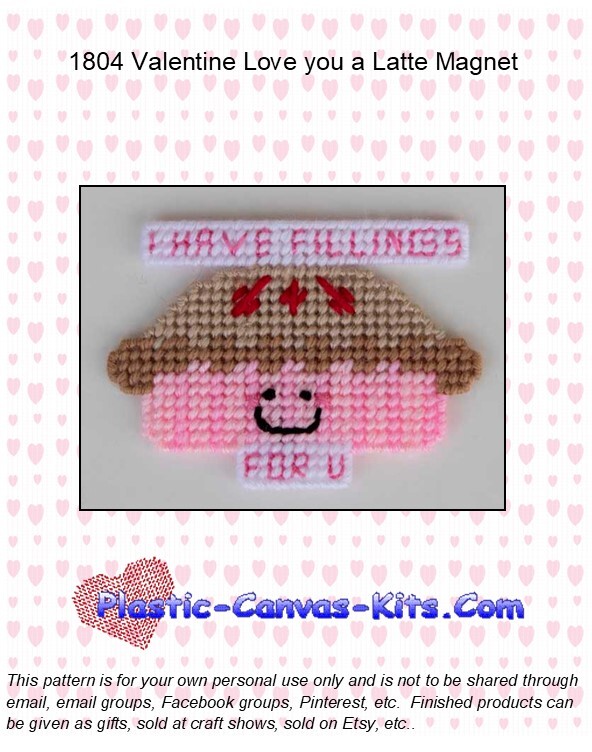 Valentine's Day Pie Magnet-Plastic Canvas Pattern/Kit