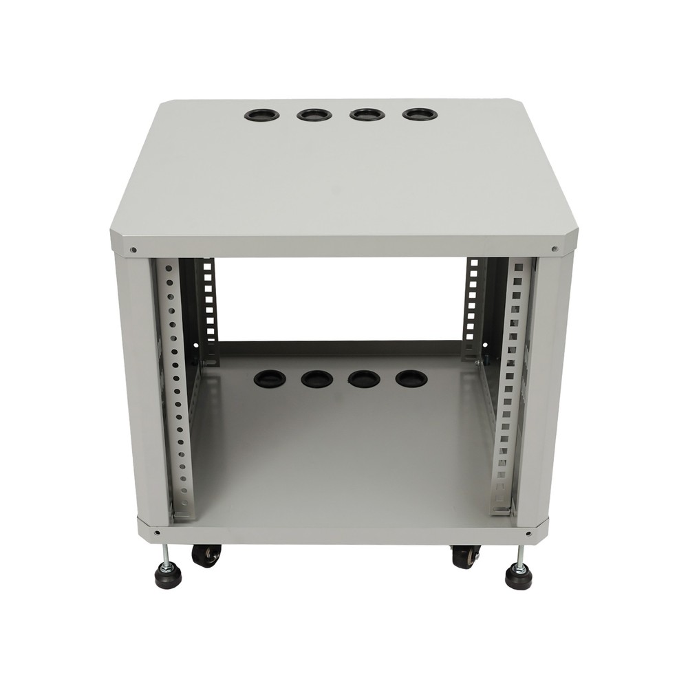 9U Server Rack Rectangular Server Rack Cabinet Rolling Studio Rack Case Grey NEW