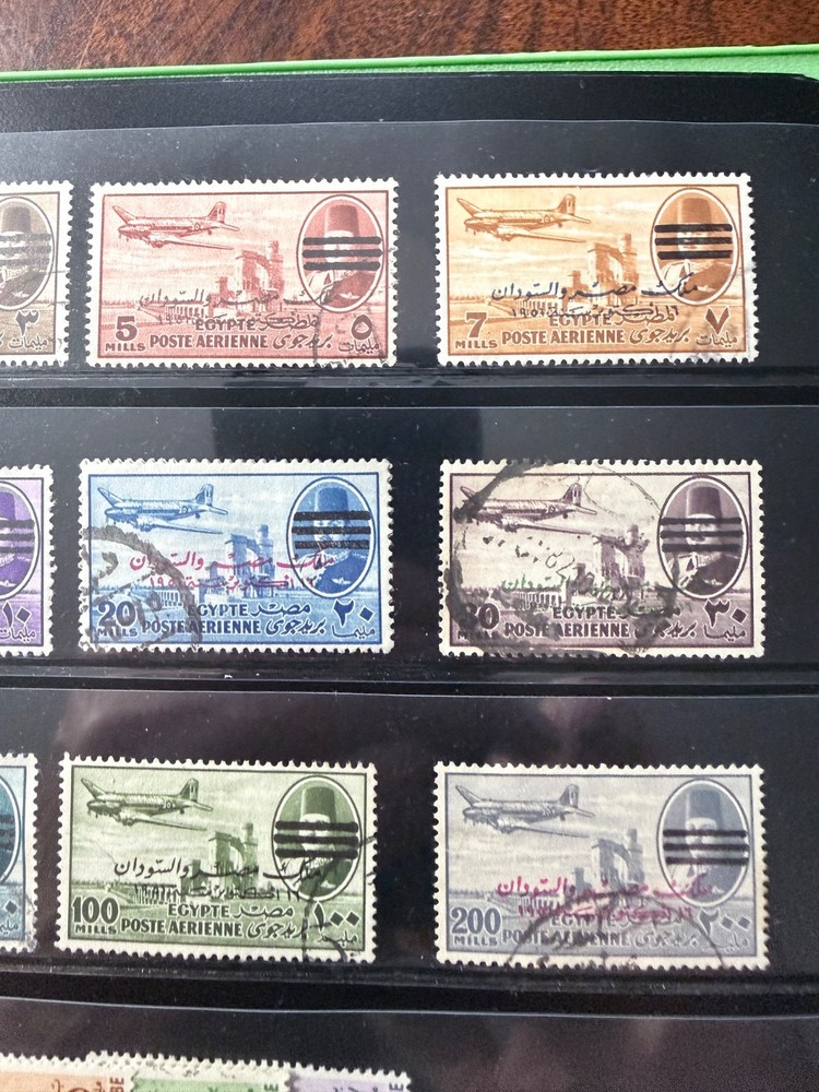 EGYPT 1953 Farouk Airmail 3 Bars COMPLETE USED SET