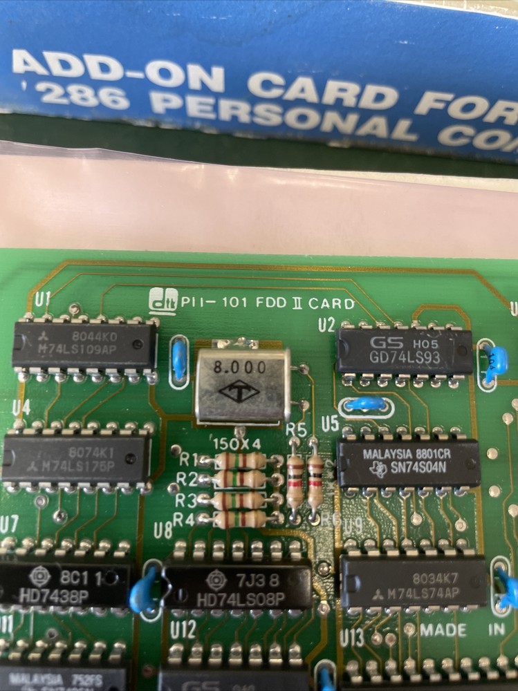 FDD II CARD PII-101 Internal Header ISA FLOPPY CONTROLLER 286 Computer Add on