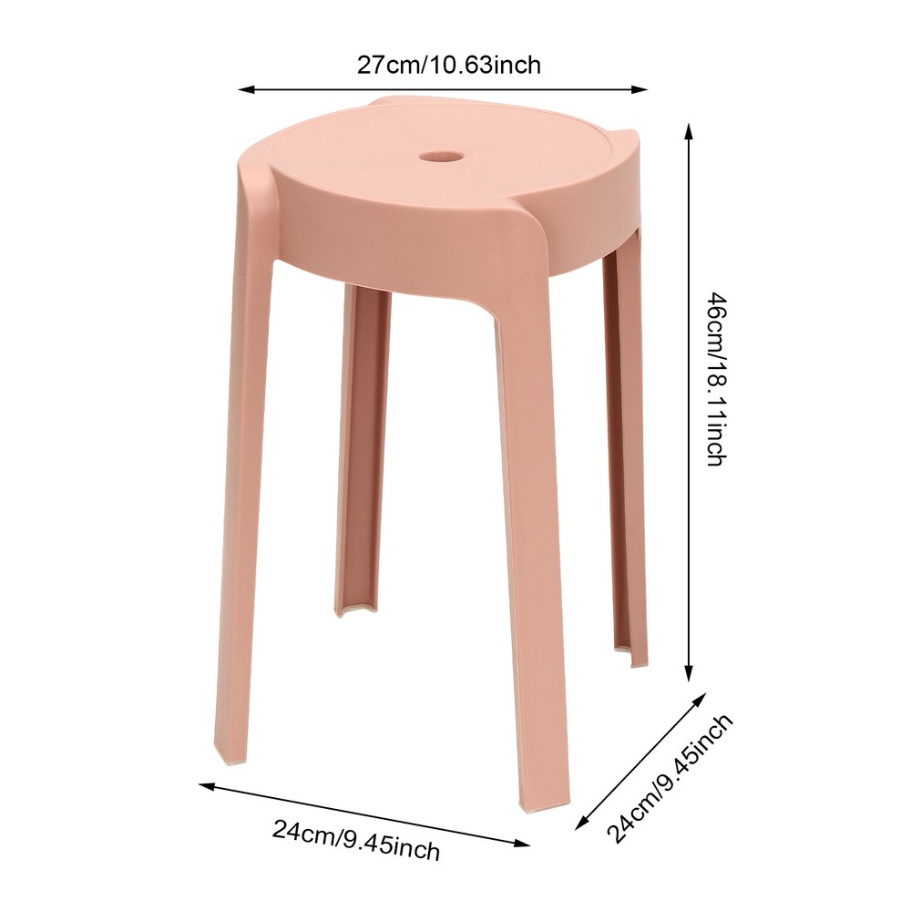 10PCS 18" Colorful Plastic Stackable Stools Modern Round Stools Stackable Stools