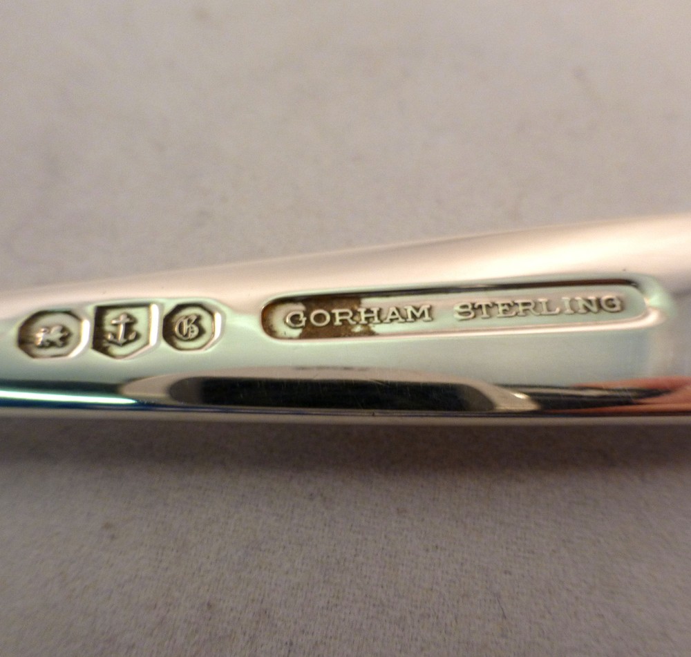 White Paisley-Gorham Sterling Table Serving Spoon