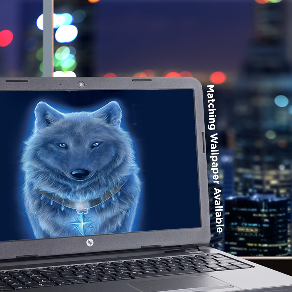 Universal Laptop Skins wrap for 15" - Glowing Celestial Wolf
