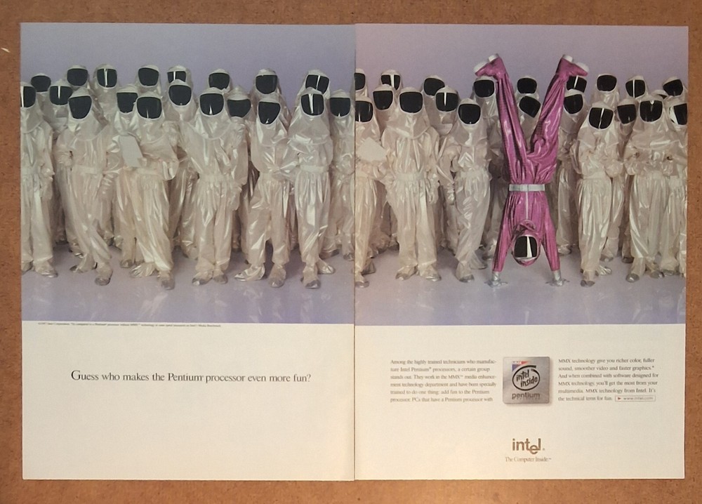 Vintage HighTech - Intel PC Pentium Processor - 1997 Classic Art AD Decor