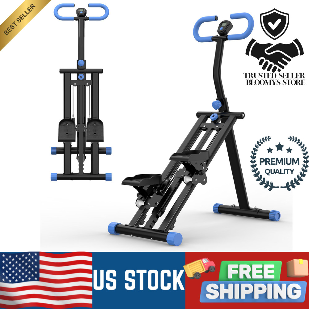 Folding Vertical Climber Step Machine Full Body Workout LCD Display Max 265lbs