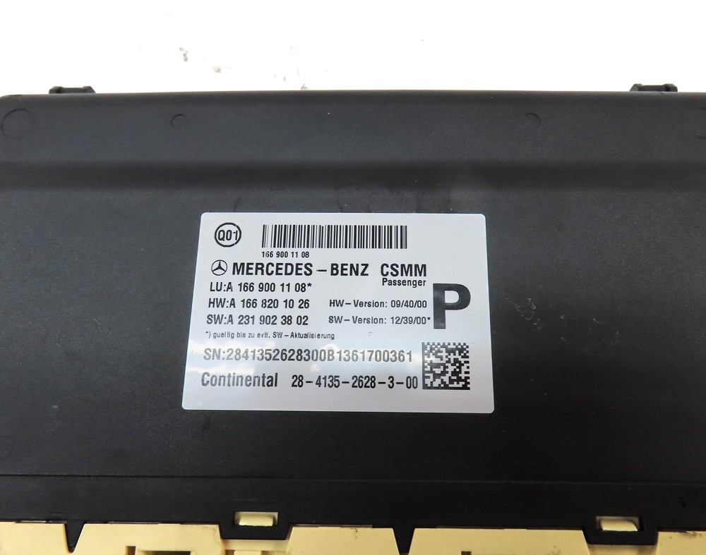 2013 MERCEDES ML350 (W166) FRONT RIGHT PASSENGER SEAT CONTROL MODULE
