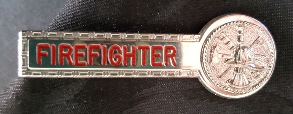 Tie Clasp 1.75 inches long Fire  Silver FIREFIGHTER
