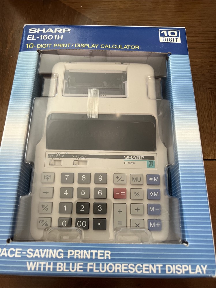 Sharp EL-1601H Calculator 10 Digit Print Display EUC Electronic Printing New