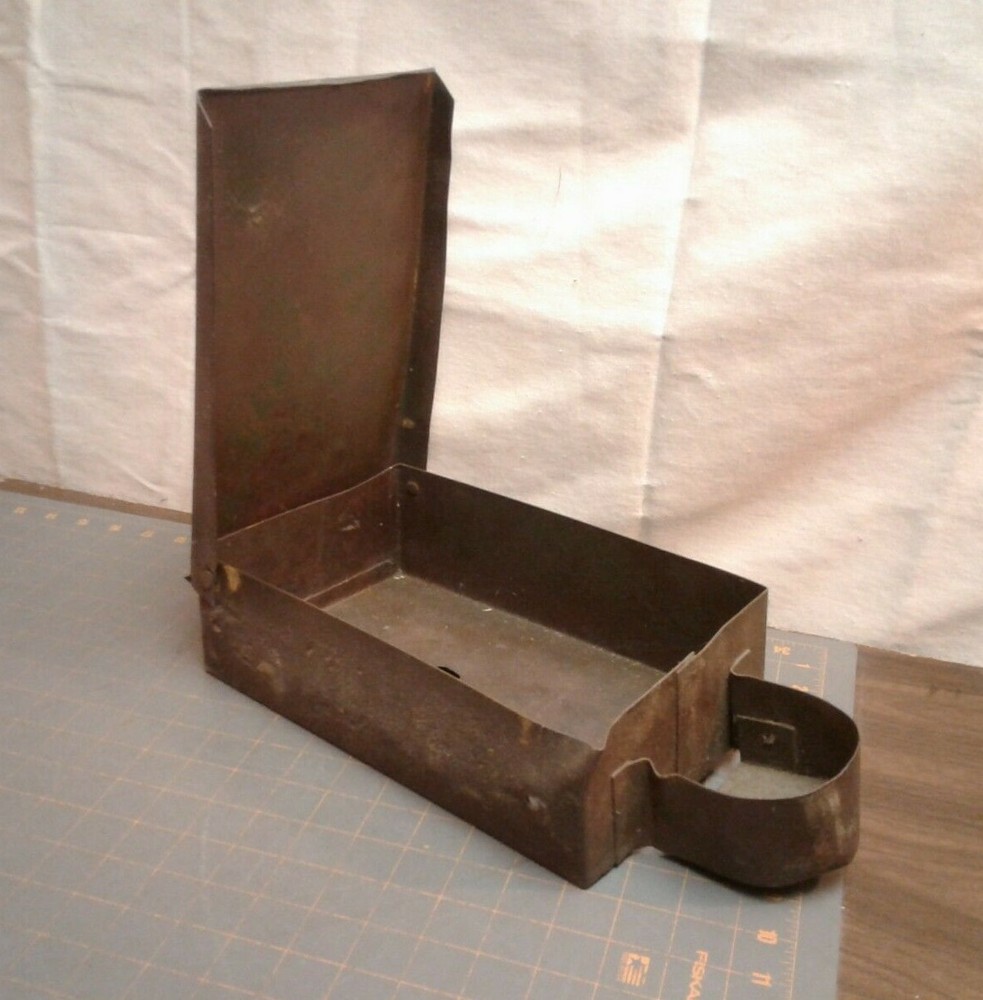 Antique Primitive Tractor Tool Box with Oil Ring Holder