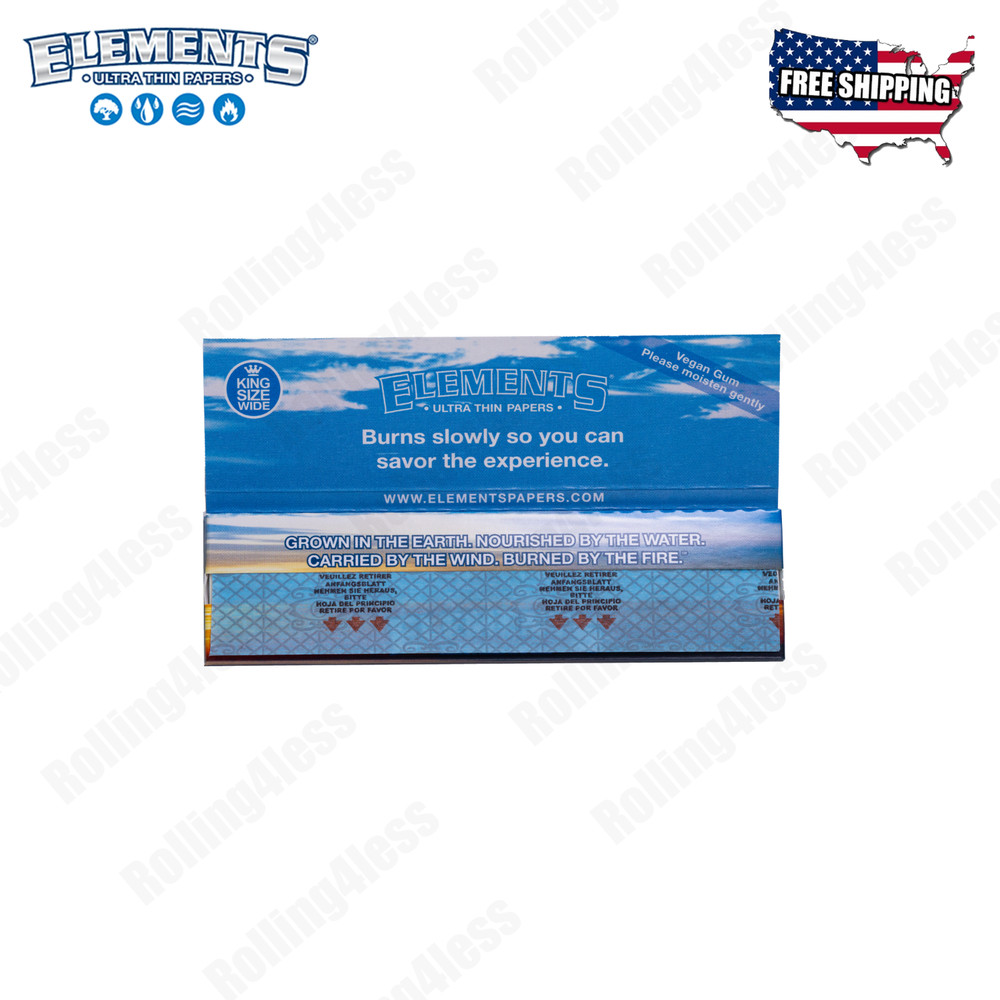 AUTHENTIC ELEMENTS ULTA THIN KING SIZE WIDE Rolling Papers | 10 packs