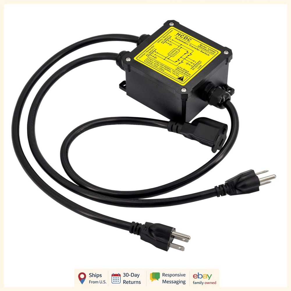 Wall Mount Transfer Switch 15Amp for AC Source Switching with Quick Response