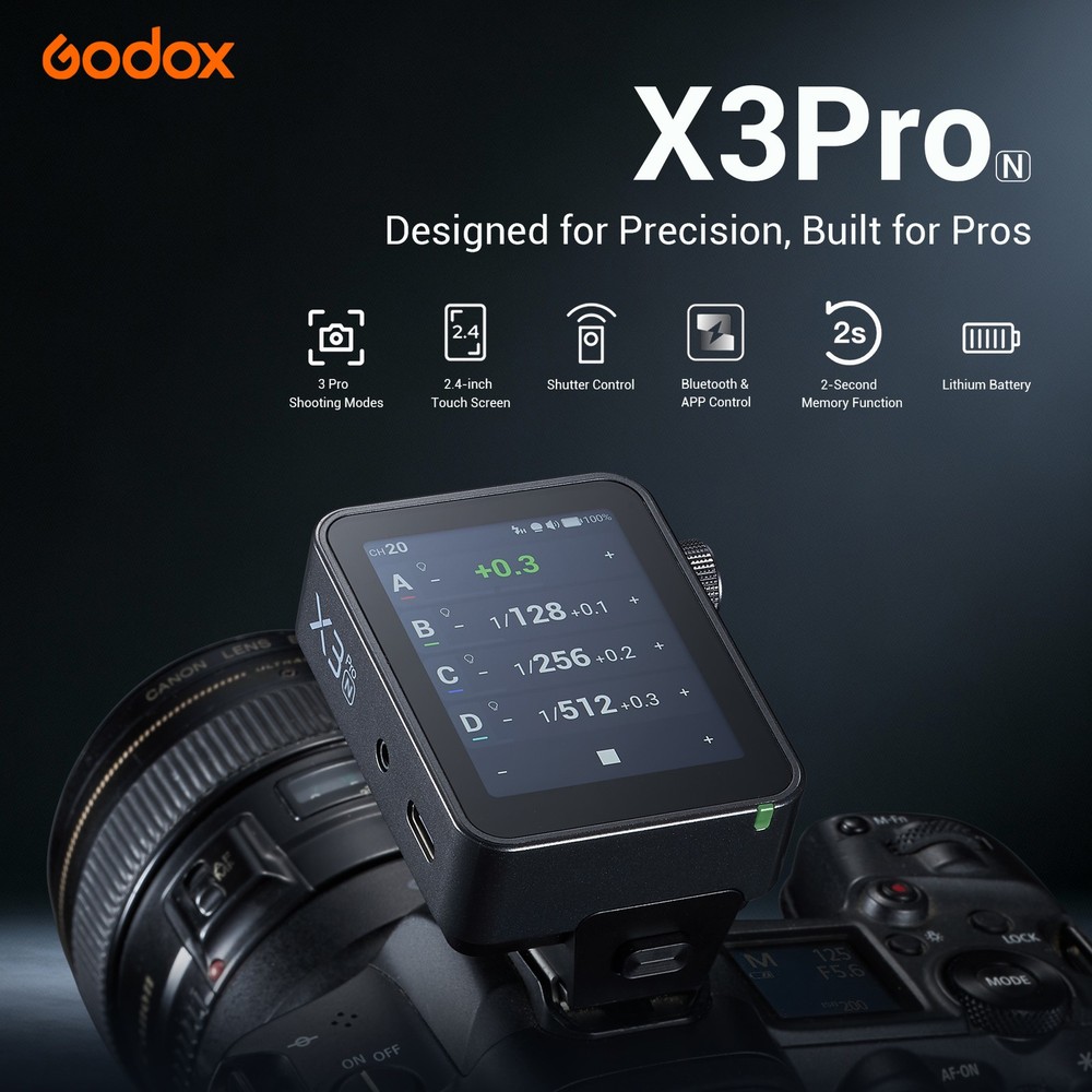 US Godox X3pro-N 2.4G Wireless TTL HSS Flash Light Trigger Transmitter For Nikon