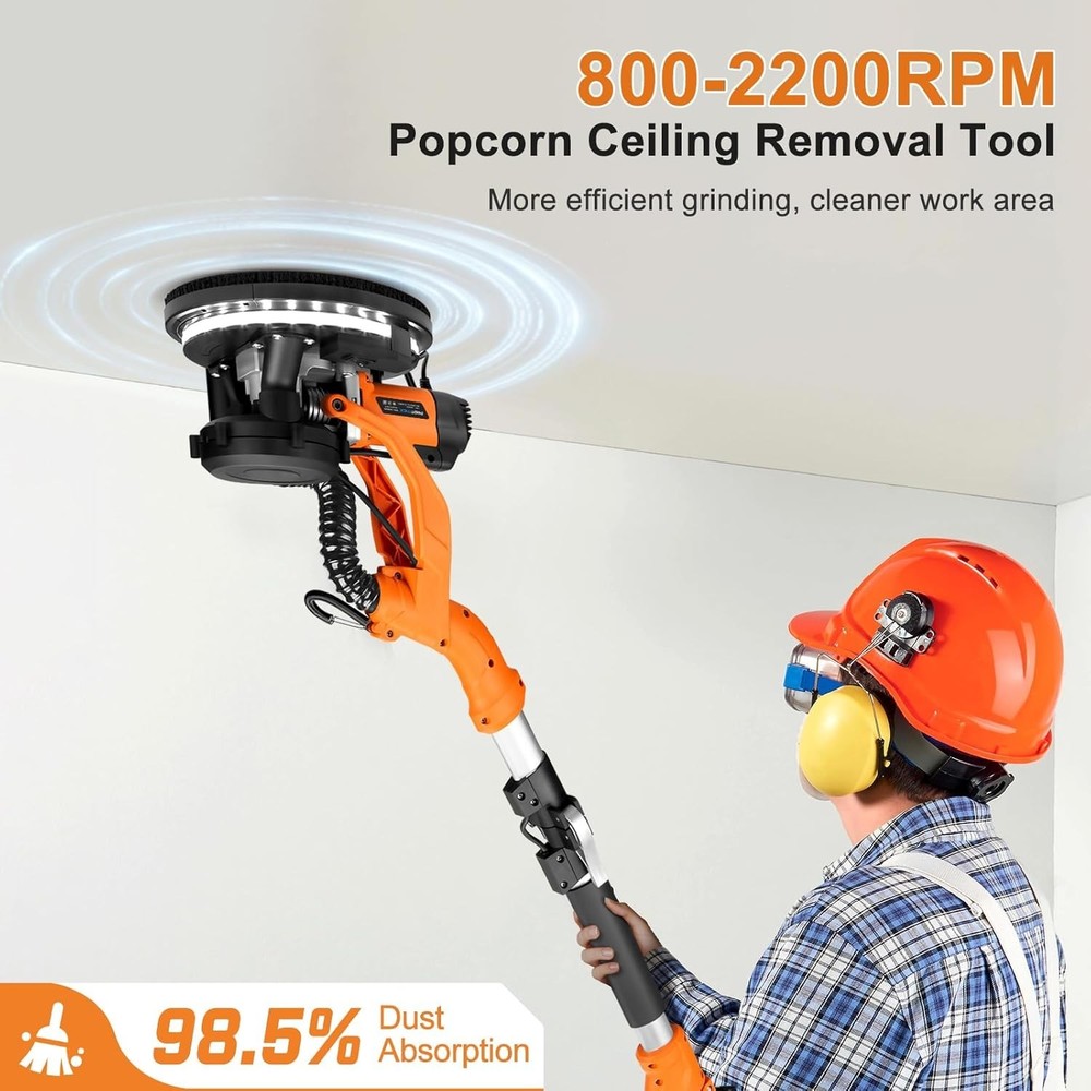 Efficient Dustless Drywall Sander with 360 LED Light