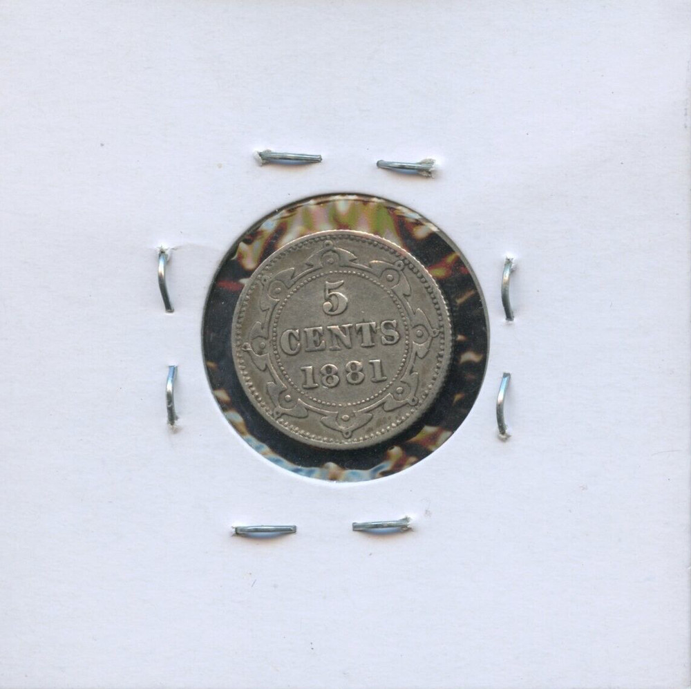 1881 Newfoundland Five Cents - Sterling Silver Coin