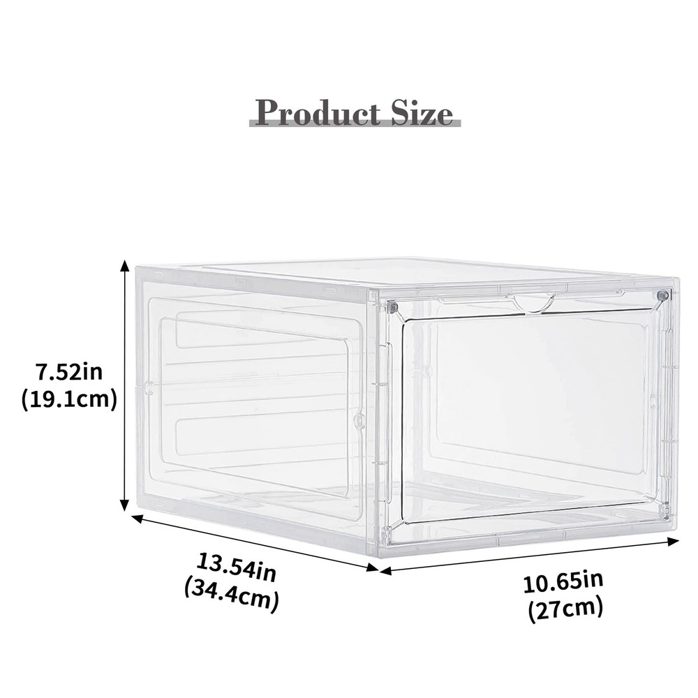 Clear Storage Bins with Lids, 6 Pack, 19 Qt Stackable Containers with Magneti...