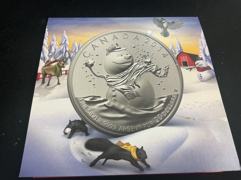 2014 CANADA $20 SNOWMAN SILVER COIN