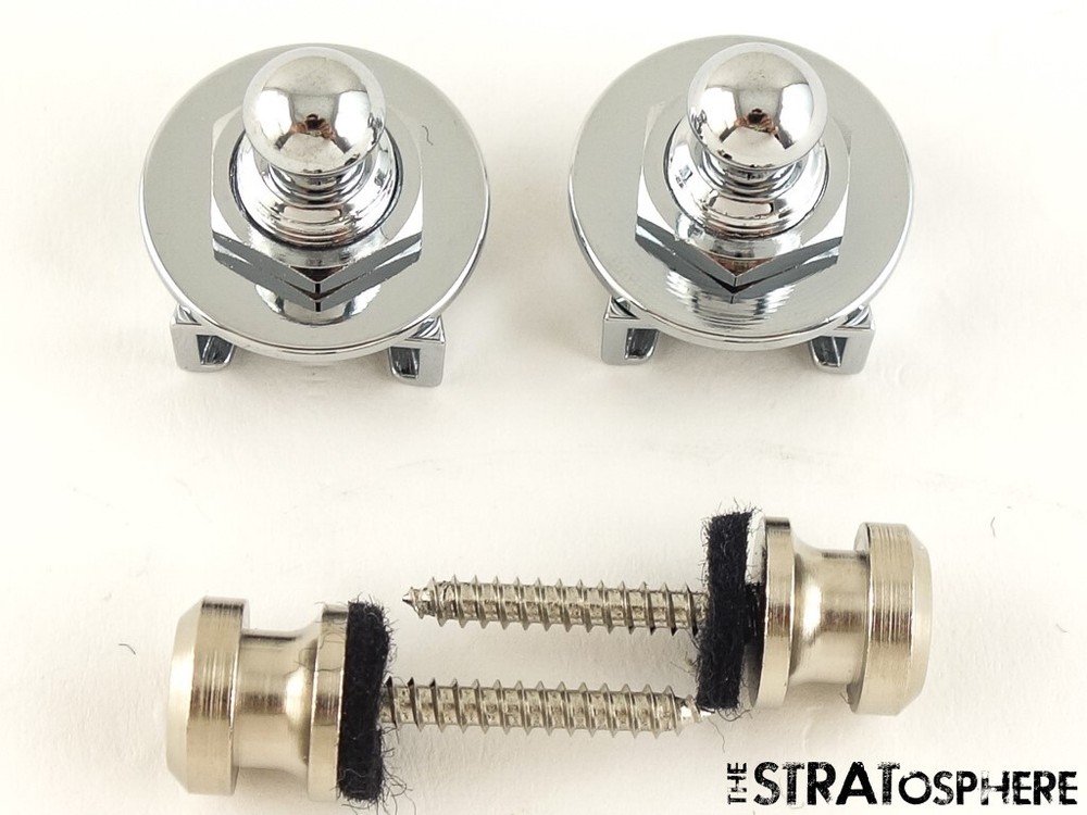 2 Fender Locking * STRAP LOCKS &KNOBS, Strat USA Black Felt