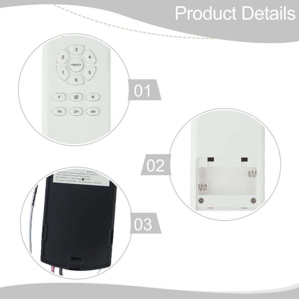 With 6 Speed Options And Easy-Installation- Ceiling Fan Remote Receiver