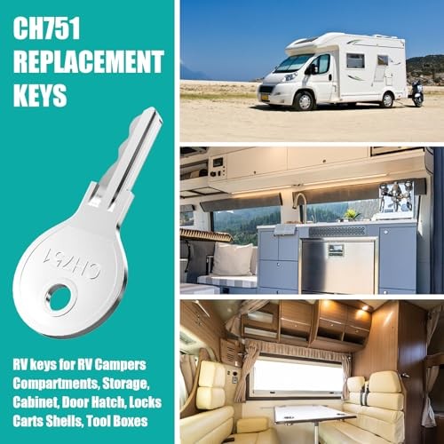 5 Pcs CH751 Key, Universal CH751 replacement keys, RV keys for RV