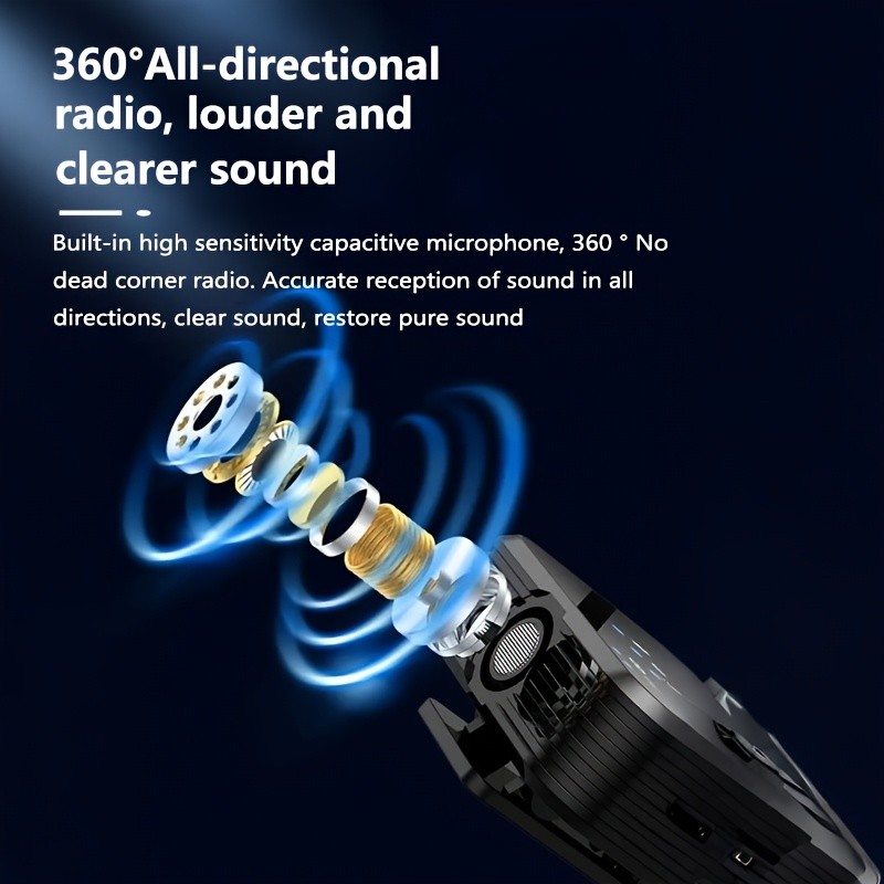 3 in 1 Microphone for iPhone/Android/Camera, Wireless Lavalier Black-3in1