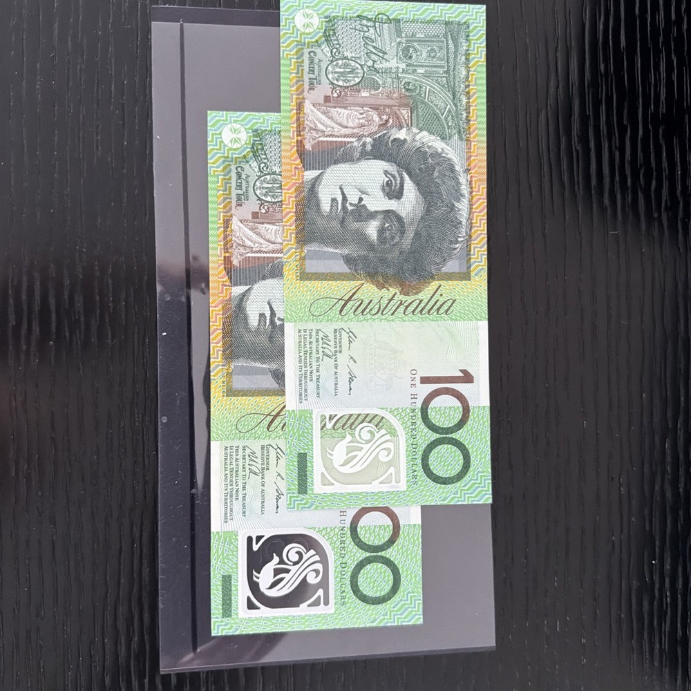 2 x 2014 First Prefix AA14 $100 CONSECUTIVE BANKNOTES Stevens/Parkinson
