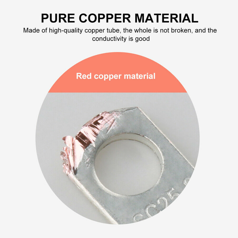 240Pcs Assortment Copper Wire Lugs Battery Cable Ends Ring Terminals Connectors