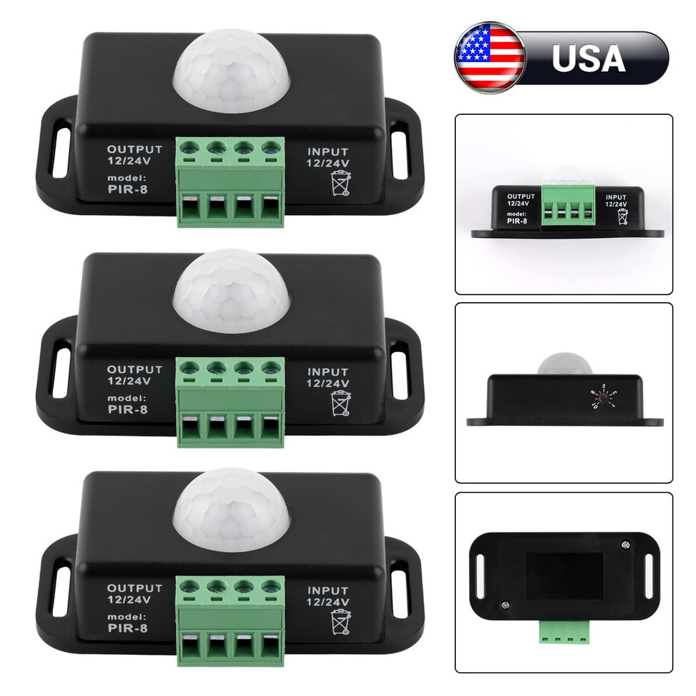 DC 12V-24V 8M Automatic Infrared PIR Motion Sensor Detector Switch For LED Light