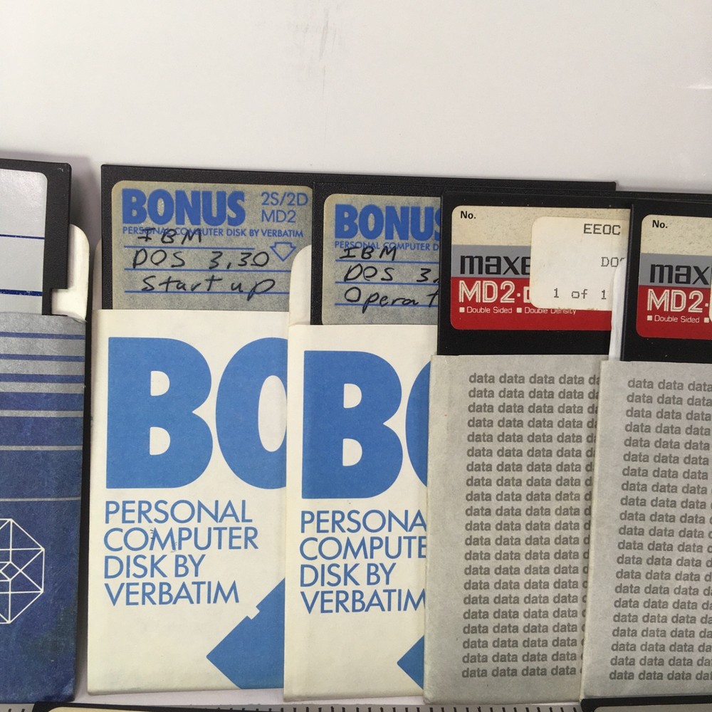 5.25" floppy disk lot 35 diskettes Mostly Software Programs Dos Untested