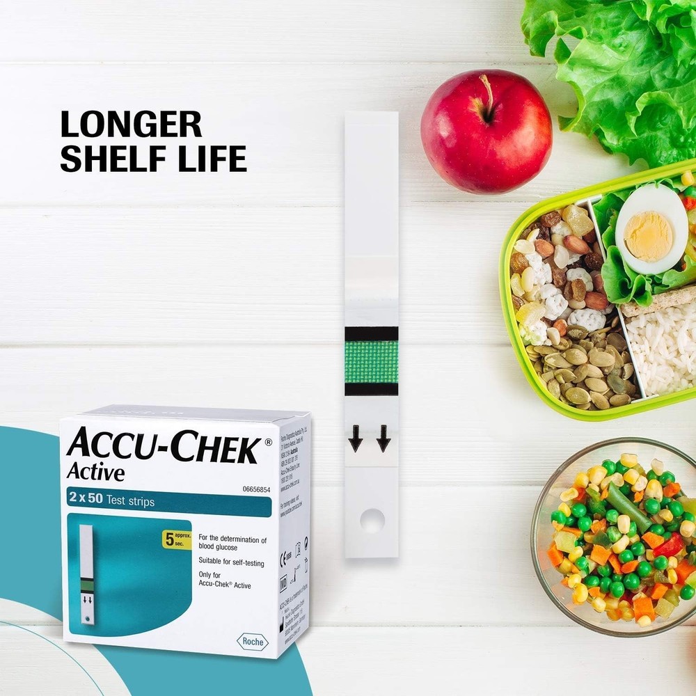 100 Multicolor Glucose Strips for Active Meters - Fast Results, Code-Free