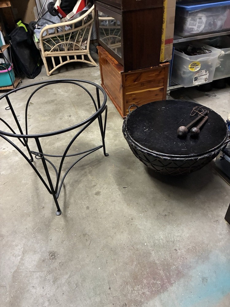 Vintage Drum End Table Good Condition