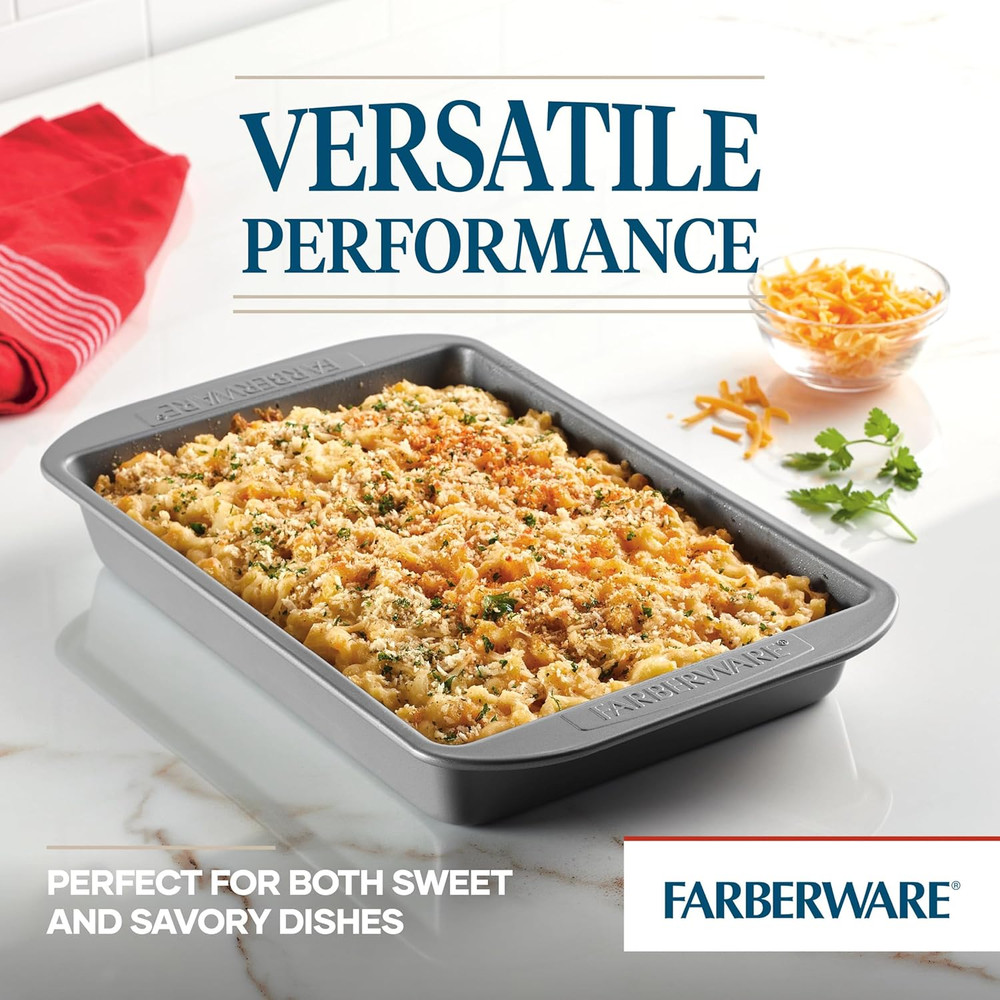 Farberware 9x13 Inch Nonstick Baking Pan - Gray Rectangular Cake Pan