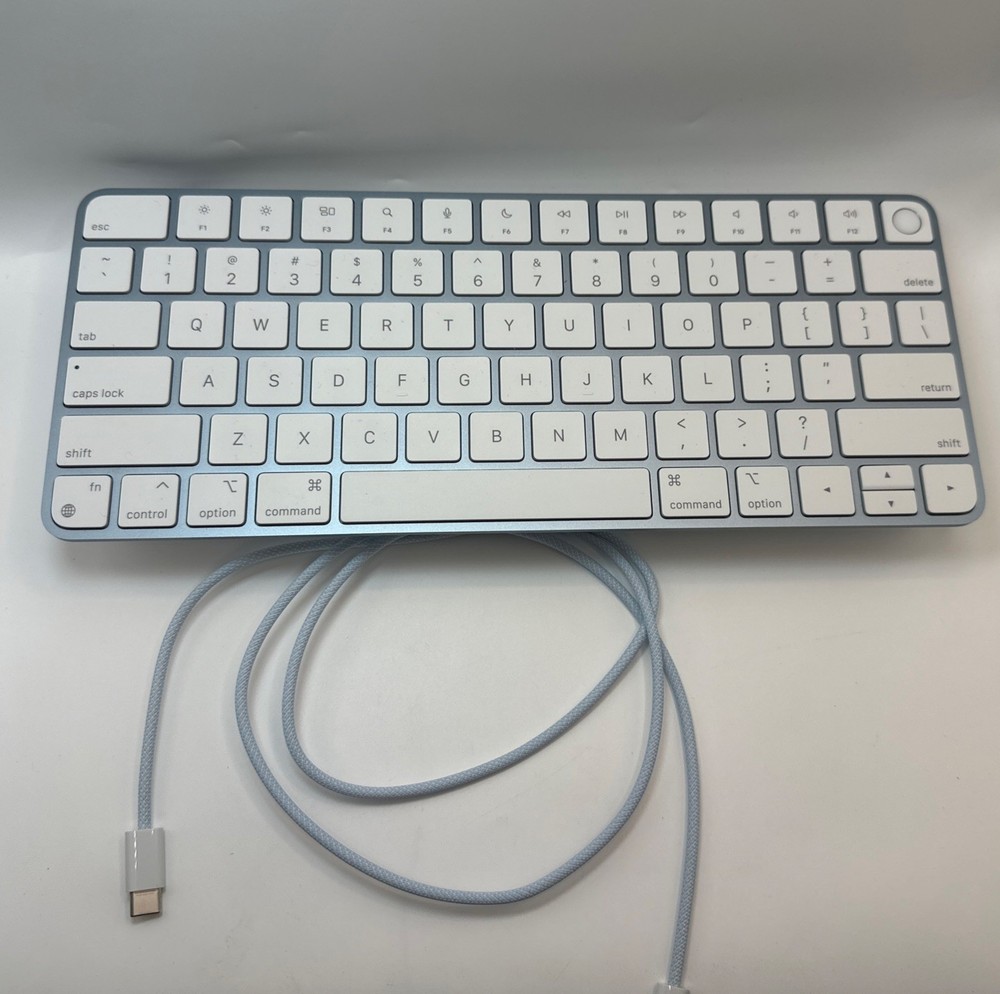 Apple Magic Keyboard with Touch ID Model A2449 Blue Frame White Keys