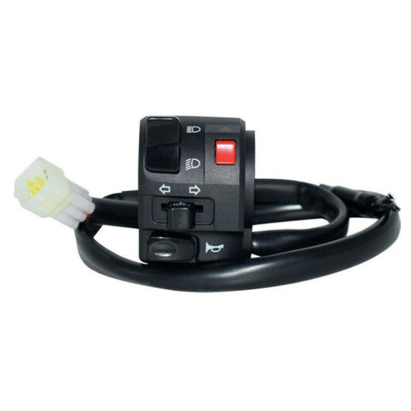 Left Universal Motorcycle 7/8'' Handlebar Horn Turn Signal Light Switch Control
