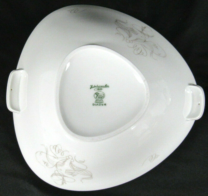 9" Hutschenreuther Selb Triangular Covered Vegetable Serving Dish Trend Pattern
