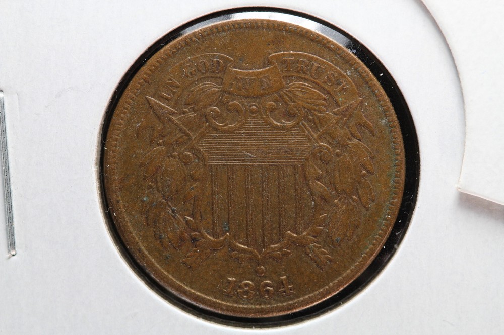 1864 Two Cent AU 3HC7