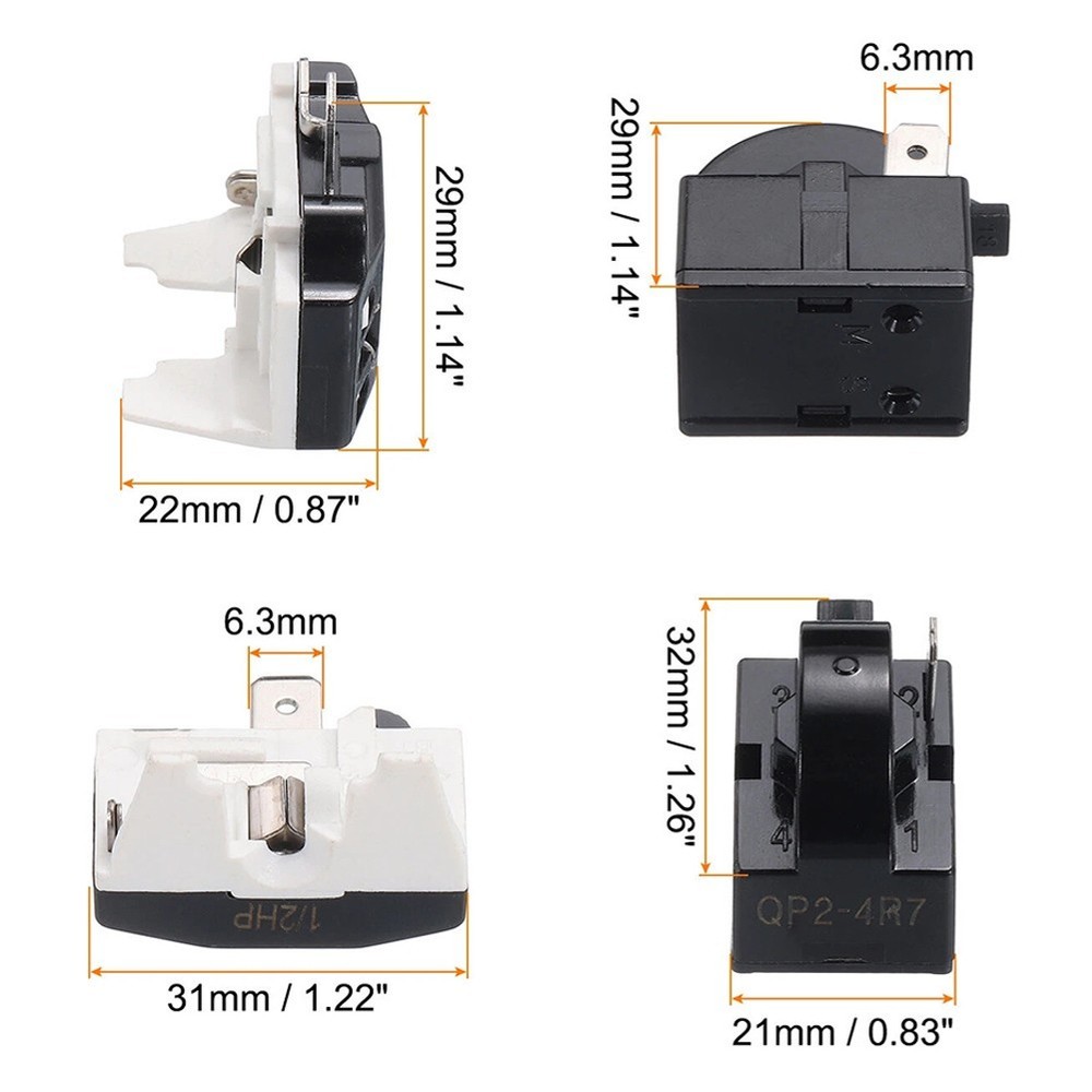 Replacement Part PTC Starter Relay Compressor Protector 1-pin Connector