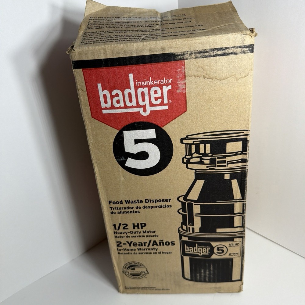 InSinkErator Badger 5 Garbage Disposal, Standard Series 1/2 HP Continuous Feed