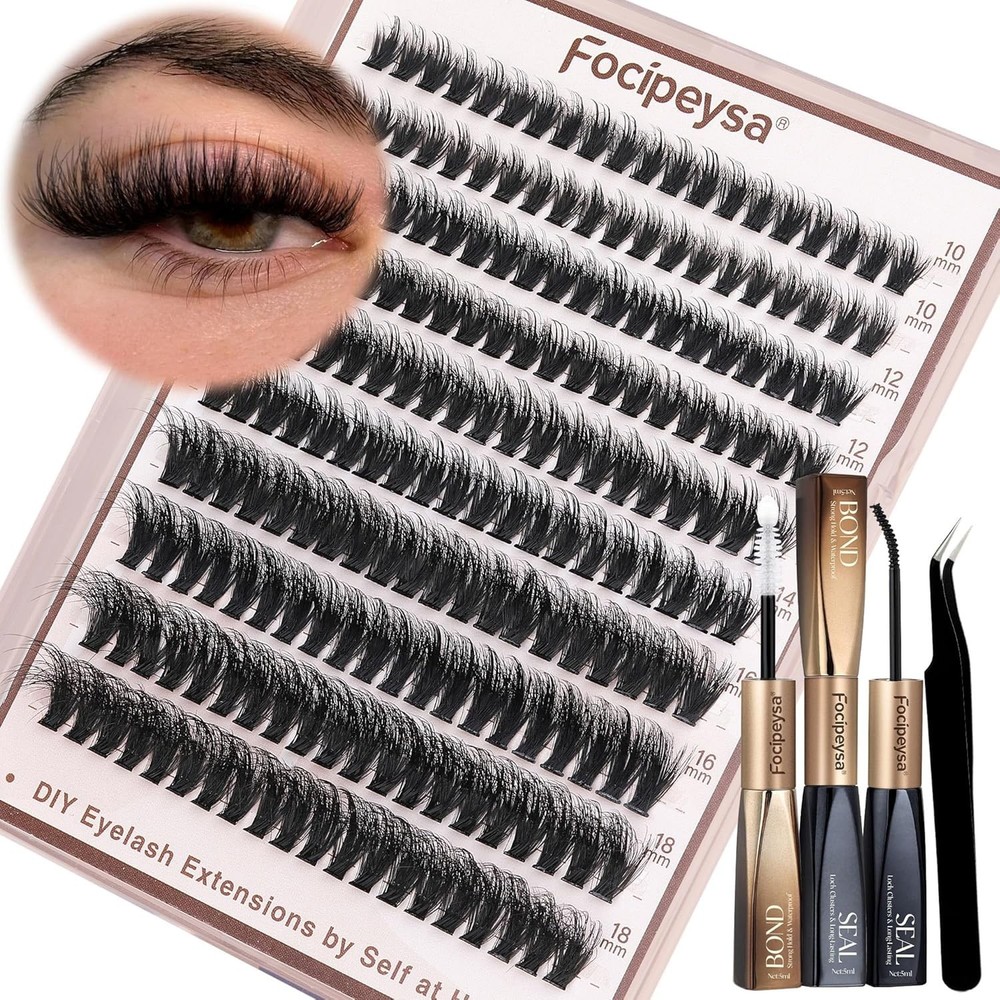 Ultra-Soft D Curl Lash Extensions: 200PCS Customizable Volume Cluster Kit