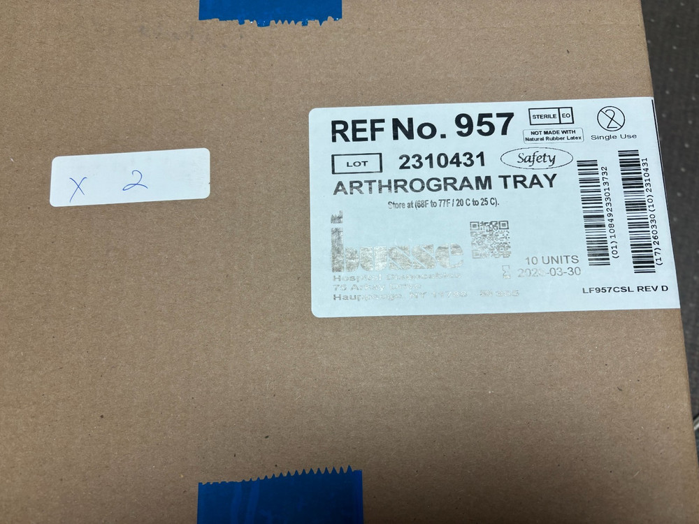 ARTHROGRAM TRAY 957 1 BX/10 Expired:03/30/2026