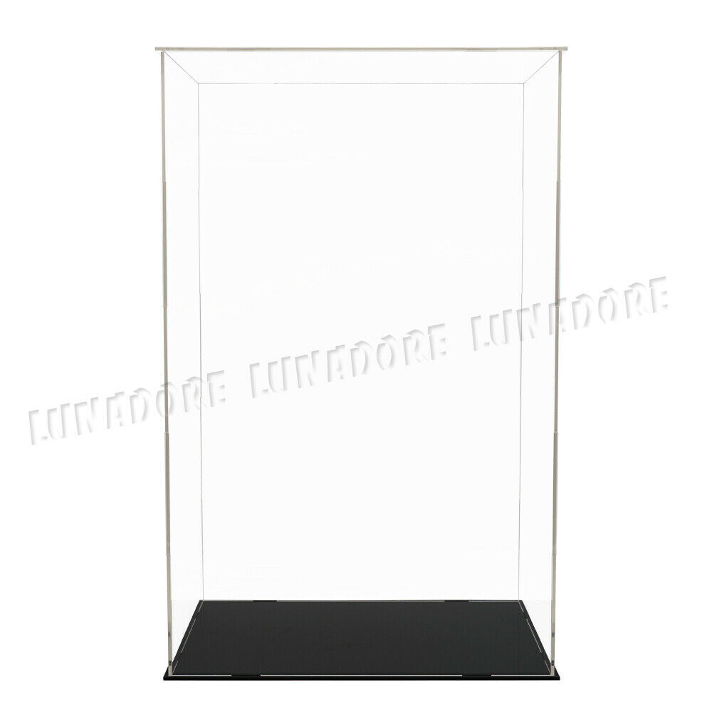 US 20.5" H Acrylic Plastic Display Box Perspex Showcase Dustproof Self-Install