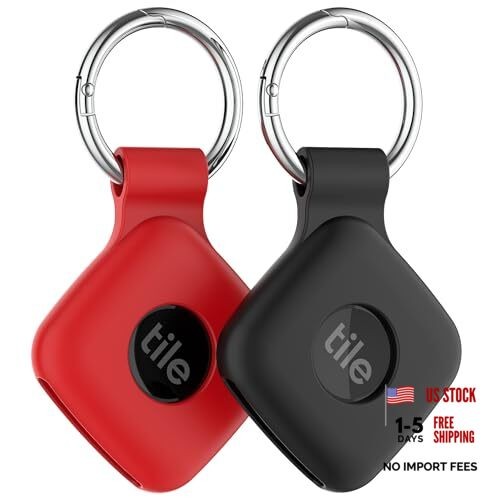 Silicone Case Compatible with Tile Mate 2024, 2 Pack Soft Scratch Black/Red